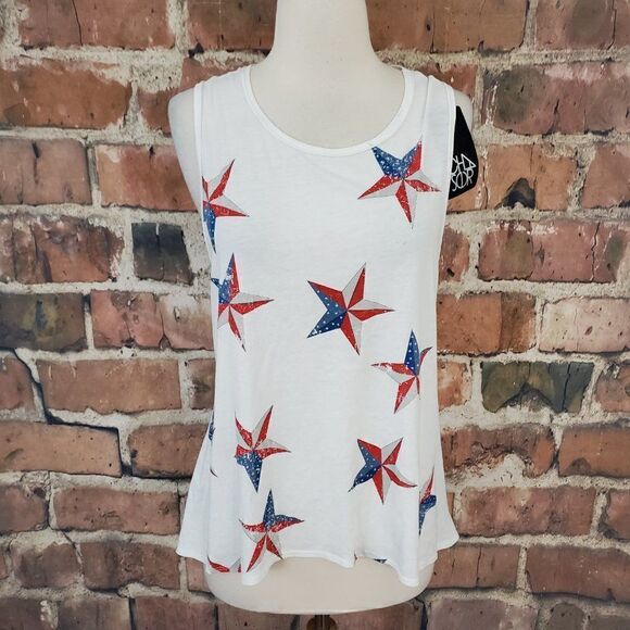 CHASER American Flag Stars Tank Top NWT M - Picture 2 of 8